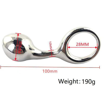 Smooth metal plug and ring handle size diagram