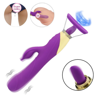 Purple rabbit vibrator with charging-port close-up