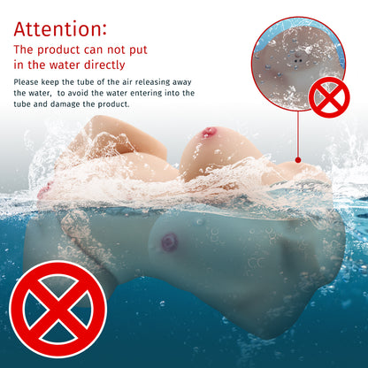 Manufacturer care diagram warning not to submerge the torso or air-release tube
