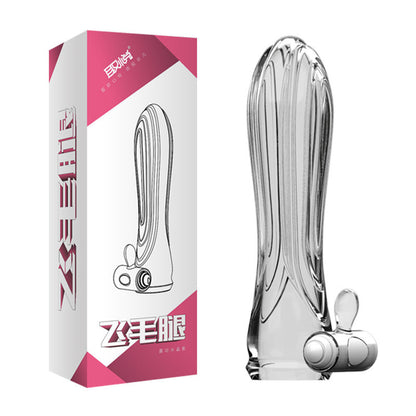 Clear contoured vibrator with pink retail box