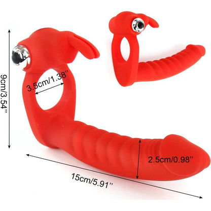 Sculpted red dual-ended vibrator – alternate product image