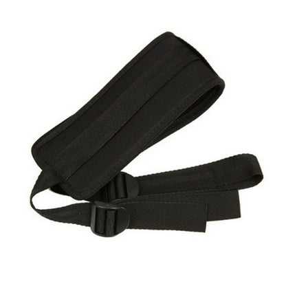 Black padded strap with adjustable webbing