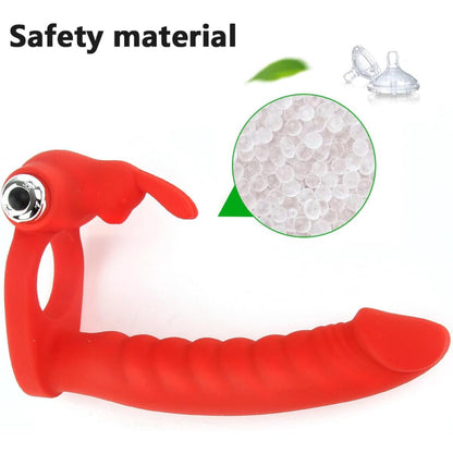 Red 7-setting dual-ended vibrator – additional view