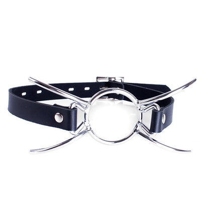 Black strap with silver-tone ring attachment