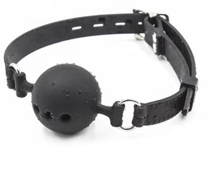 Black ball gag with buckle strap