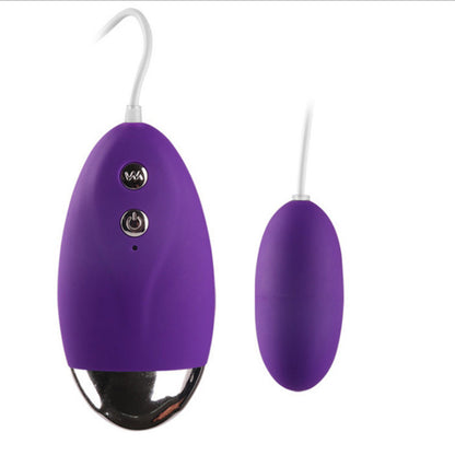 Purple wired egg vibrator and controller