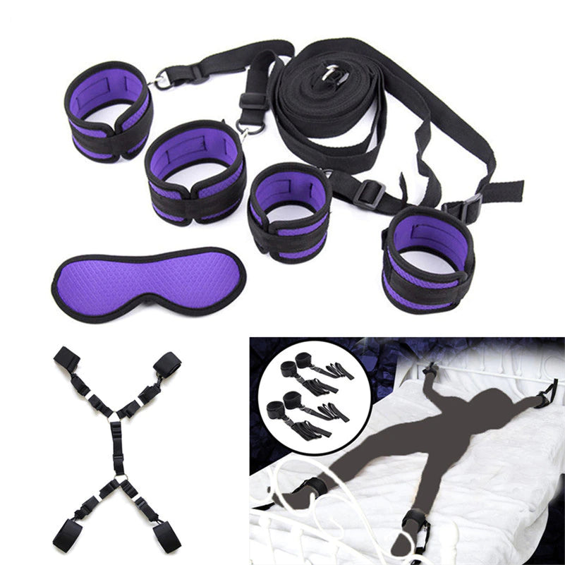 Handcuffs Bondage Erotic under Bed Sex Restraint System Games for Adults Wrists & Ankle Cuffs Sexy Lingerie Set