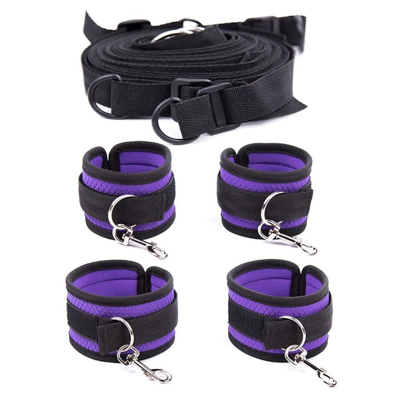 Handcuffs Bondage Erotic under Bed Sex Restraint System Games for Adults Wrists & Ankle Cuffs Sexy Lingerie Set