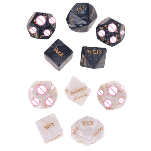 5Pcs/Set English-Word Acrylic Sex Dice Erotic Love Game Sexy Posture Adult Couple Lovers Bachelor Party Gifts