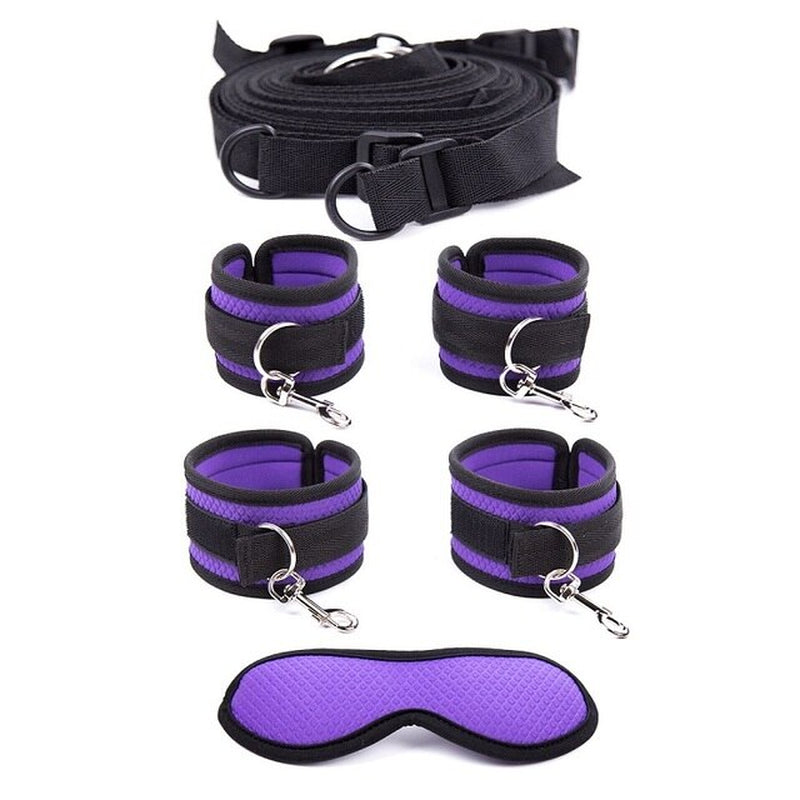 Handcuffs Bondage Erotic under Bed Sex Restraint System Games for Adults Wrists & Ankle Cuffs Sexy Lingerie Set