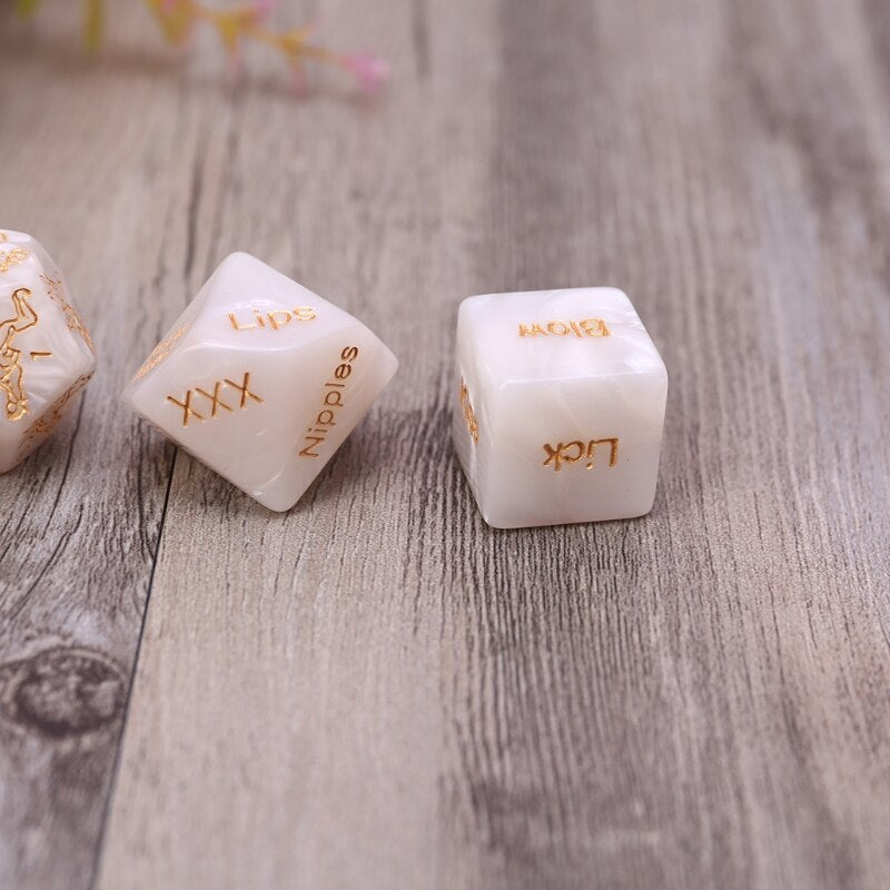 5Pcs/Set English-Word Acrylic Sex Dice Erotic Love Game Sexy Posture Adult Couple Lovers Bachelor Party Gifts