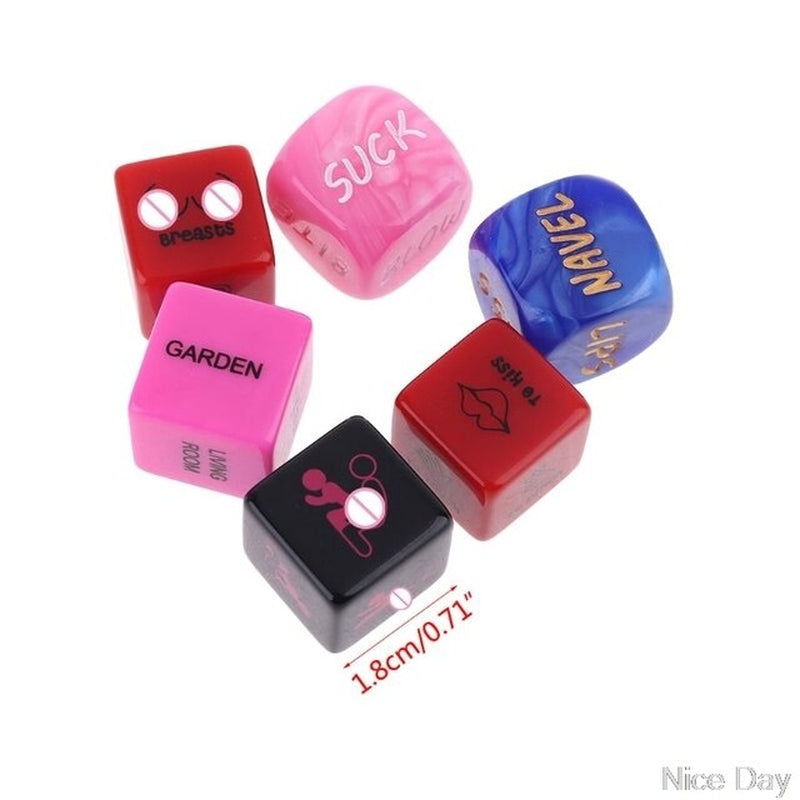 6 Pcs/Set Fun Acrylic Dice Love Dice Sex Dice Erotic Dice Love Game Toy Couple Gift N21 Dropship