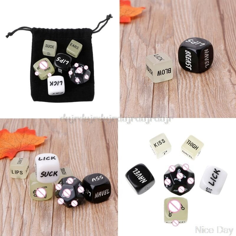 6 Pcs/Set Fun Acrylic Dice Love Dice Sex Dice Erotic Dice Love Game Toy Couple Gift N21 Dropship