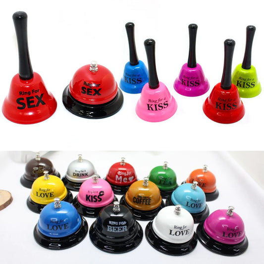 Handheld Red Metal Sex Funny Ring Bell for Valentine Party Service Bar Cafe Bachelor Party Ringing Bell Desktop Decorations