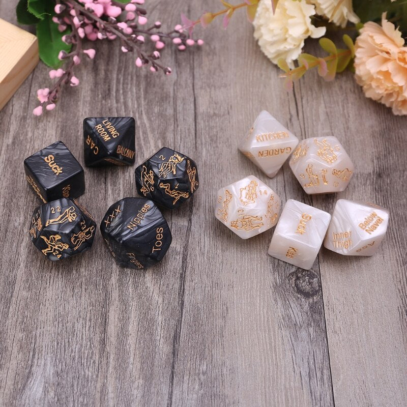 5Pcs/Set English-Word Acrylic Sex Dice Erotic Love Game Sexy Posture Adult Couple Lovers Bachelor Party Gifts