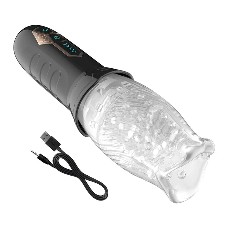 Powerful Male Penis Masturbator Cup Glans Stimulate Rotation Vibrating Lasting Delay Endurance Exercise Sex Toys for Men