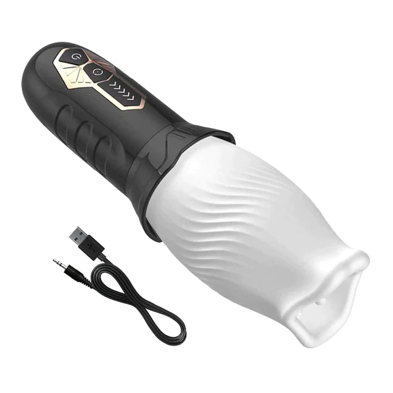 Powerful Male Penis Masturbator Cup Glans Stimulate Rotation Vibrating Lasting Delay Endurance Exercise Sex Toys for Men